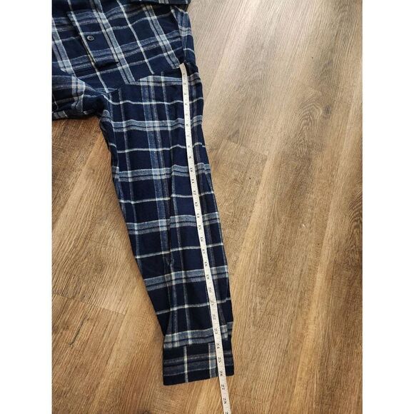 L.L. Bean mens XL TALL plaid flannel shirt button up Double chest pocket LS Blue - Picture 6 of 7